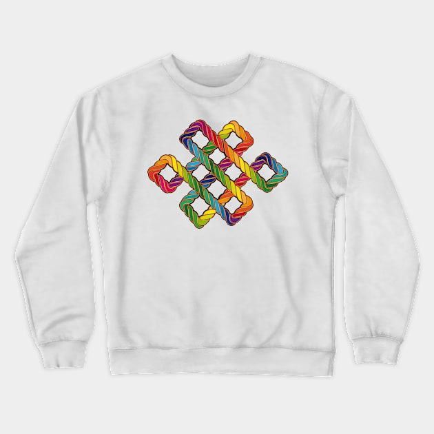 Buddhist endless knot in rainbow colors Crewneck Sweatshirt by Kisho